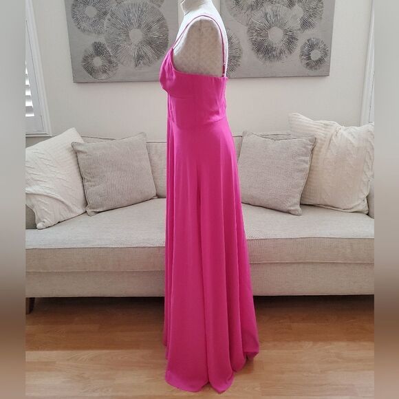 Dress the Population Cambria Tie Bodice Evening Dress size XL in Bright Fuchshia - Picture 9 of 16